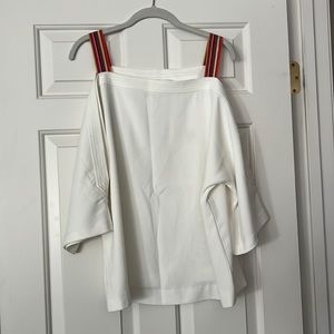 Trina Turk white shirt with colorful straps. Size xl. NWT